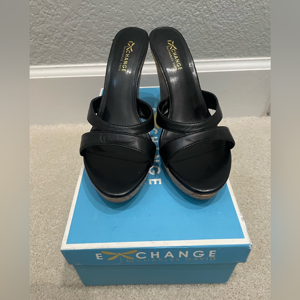 Exchange by Charles David Marla Wedge Sandals, Sz 7.5